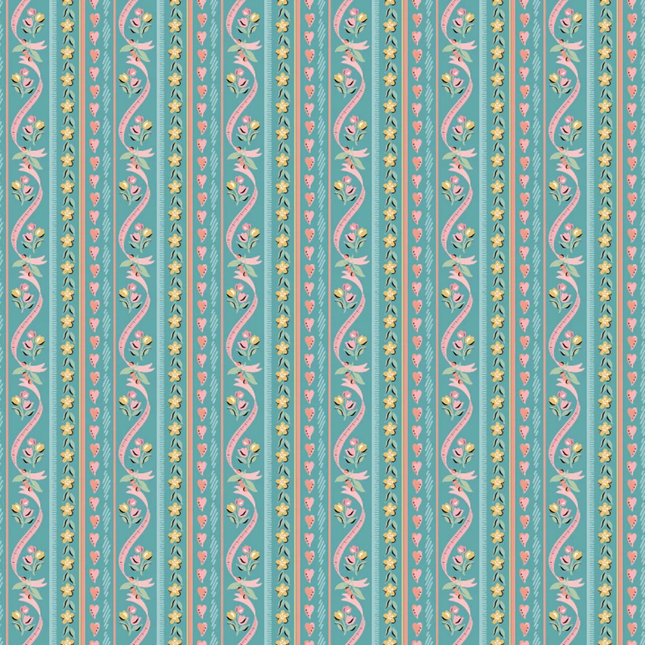 Fabric Poppie Cotton Blue Pillow Ticking Granny's Sewing Room by the Quarter Yard GS25920